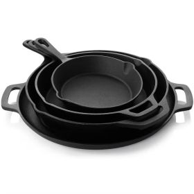 cooo12-Piece Cast Iron Cookware set with Dutch Oven Frying Pan Skillet and Pizza Pan
