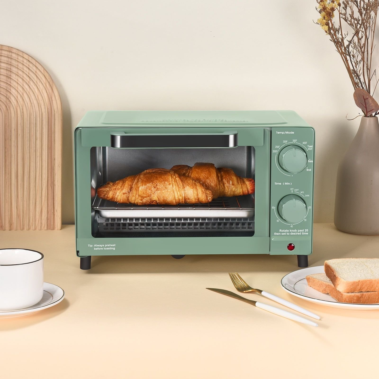 Baking Rack Toaster 4 Slice Countertop Toaster Oven with 3 Settings, includes Baking Rack ...