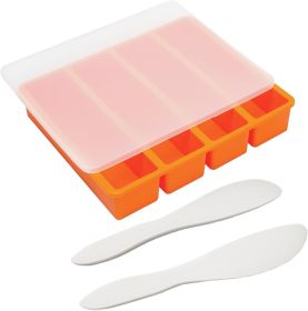 Silicone Butter Molds with Lid, Non-Stick Homemade Butter Mold, Includes 2 Spatulas, Freshness Locked, Easy Release