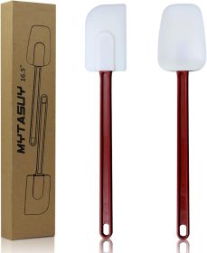 16.5 INCH Silicone Spatulas Heat Resistant Heavy Duty Rubber Spatulas Commercial Spatulas Set for Kitchen Use Silicone Cooking Utensils Sets of 2