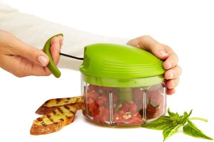 Pull Chop Chopper/Manual Food Processor with Cord Mechanism, Green, 2-Cup