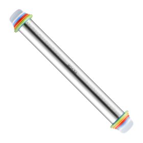 VEVOR Adjustable Rolling Pin, Stainless Steel Dough Roller Designs, Rolling Pin with Thickness Rings and Pastry Baking Nonstick Mat Set
