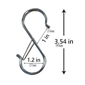 Hanging Heavy Duty S Hooks Safety Buckle Design Bathroom Cupboard Clothing Towel Hanger Hook Kitchen Cups Spatula Opener Scissor (Color: Sliver, size: 5pcs)