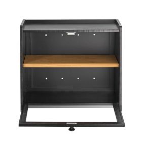 VEVOR Double Layer Bread Box for Kitchen Counter, Large Capacity Bamboo Bread Storage Container, Farmhouse Wooden Breadbox for Homemade Bread (Color: Black, Number of Layers: Double-deck)